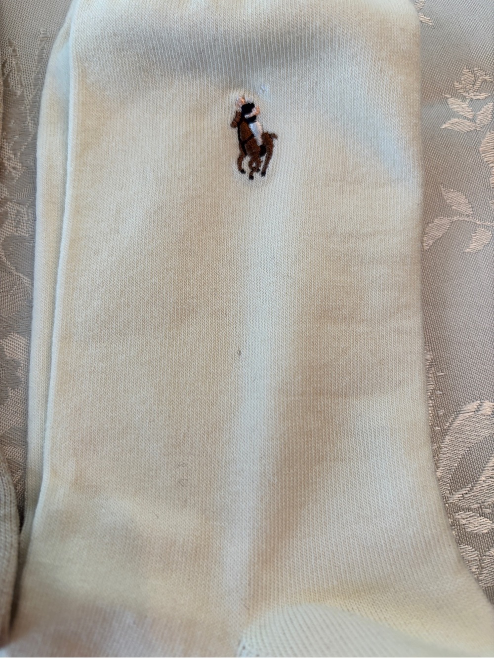 Ralph Lauren Cream Crewneck Sweater with Polo Pony Embroidery